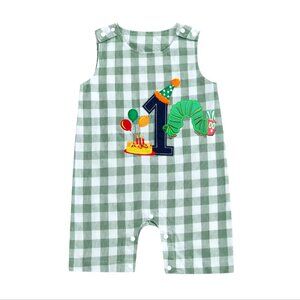 The Very Hungry Caterpillar Romper First Birthday Outfit Clothes Shortall